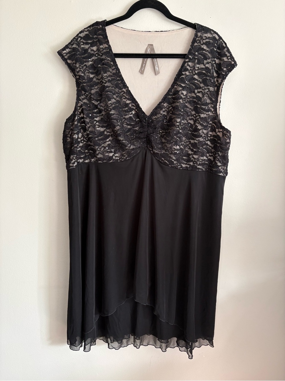 Penningtons Black Lace-Top Midi Dress